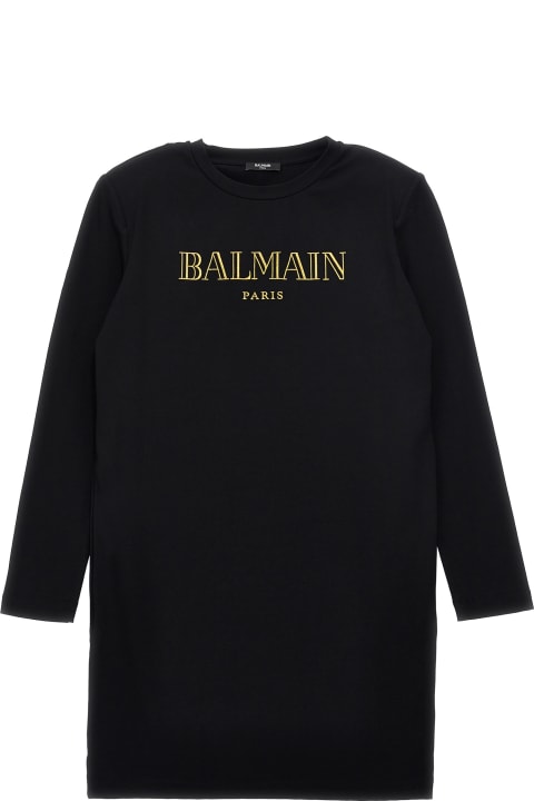 Balmain Dresses for Girls Balmain Logo Embroidery Dress