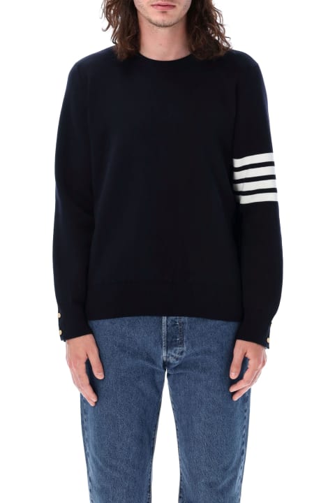 Thom Browne Fleeces & Tracksuits for Men Thom Browne Milano Stitch Crew Neck Pullover In Cott