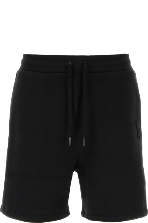 Ami Alexandre Mattiussi Pants for Men Ami Alexandre Mattiussi Black Cotton Blend Bermuda Shorts
