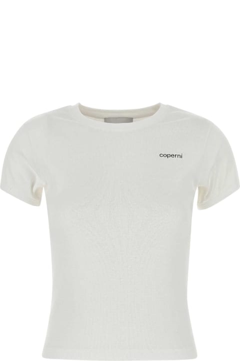 Coperni ملابس علوية لـ السيدات Coperni White Cotton T-shirt