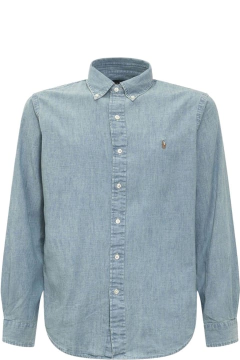 メンズ新着アイテム Polo Ralph Lauren Logo Embroidered Buttoned Shirt Polo Ralph Lauren