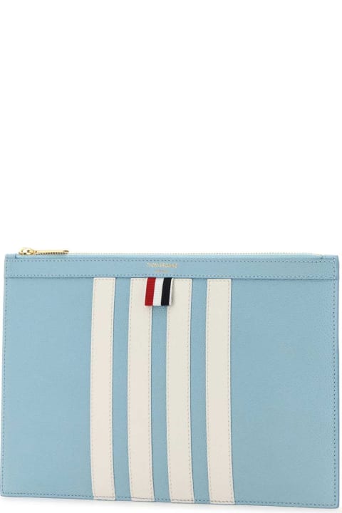 Thom Browne Bags for Women Thom Browne Pastel Light Blue Leather Clutch