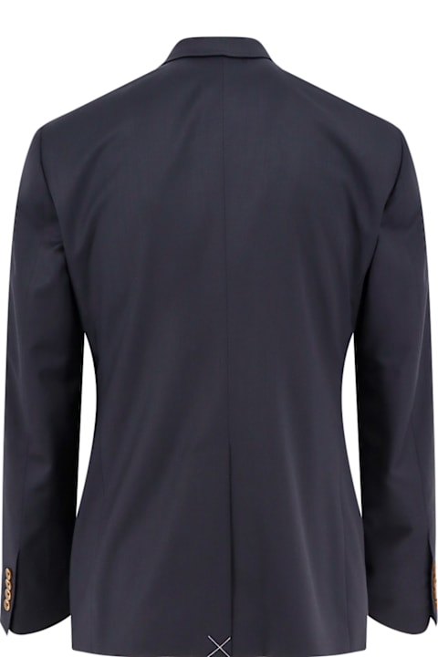 Dolce & Gabbana for Men Dolce & Gabbana Stretch Virgin Wool Blazer With Frontal Logo Patch