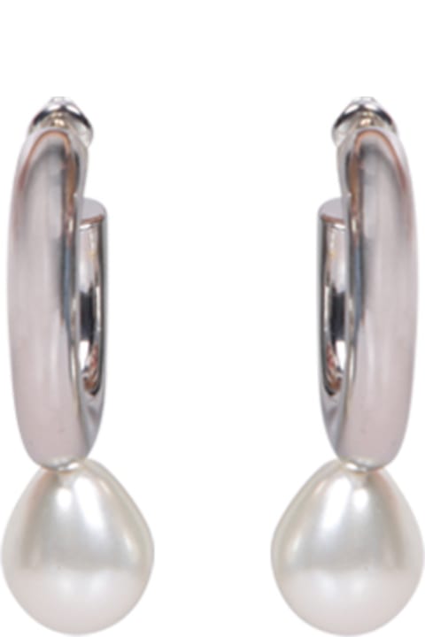 Jewelry for Women Simone Rocha Simone Rocha Silver Pearl Hoop Earrings
