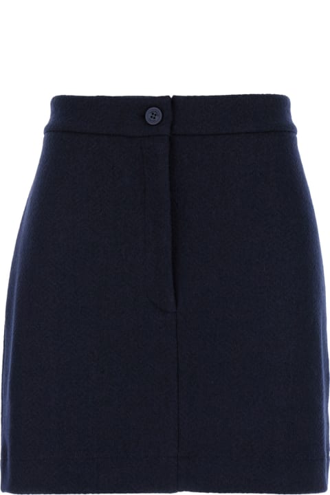 Thom Browne Skirts for Women Thom Browne Blue Mini Skirt With Martingala Detail In Wool Jersey Woman