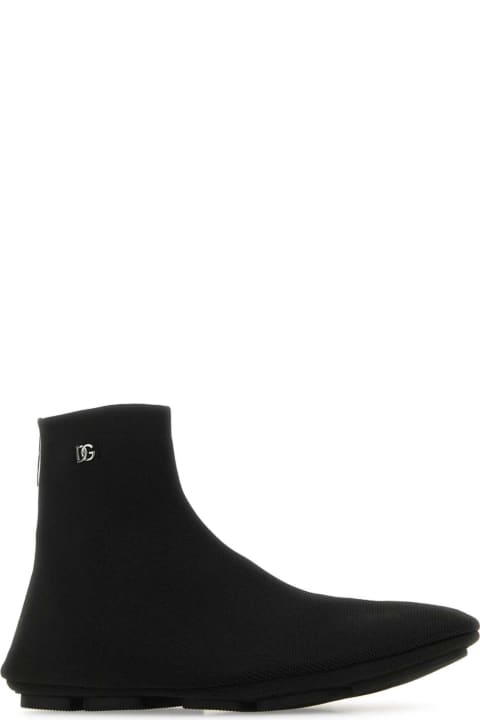 メンズ Dolce & Gabbanaのシューズ Dolce & Gabbana Black Fabric Ankle Boots