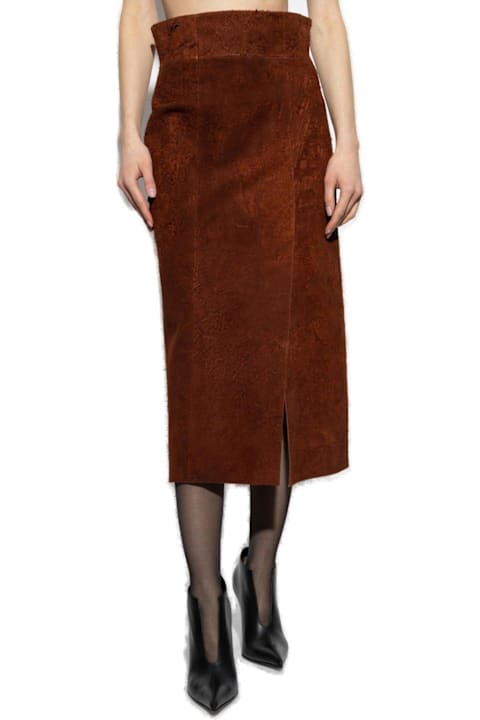 Alexander McQueen Clothing for Women Alexander McQueen High Waist Front-slit Midi Skirt