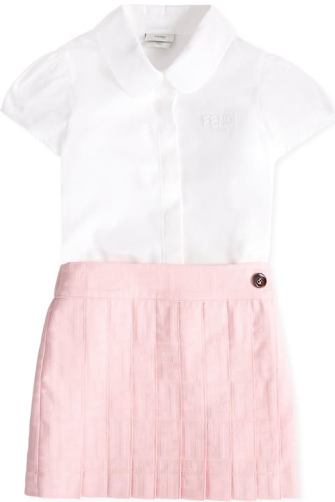 Homeware Fendi White And Pink Dress For Baby Girl