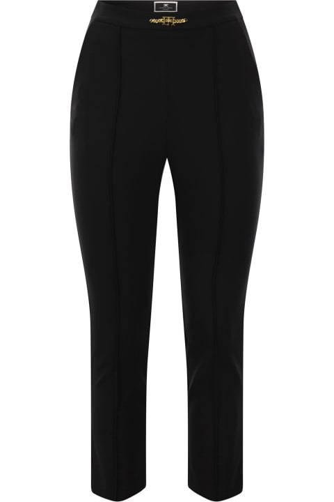 ウィメンズ Elisabetta Franchiのパンツ＆ショーツ Elisabetta Franchi Straight Trousers In Bi-elastic Technical Fabric With Clamping