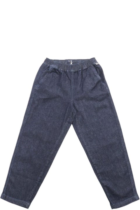 Sale for Kids Il Gufo Logo-tag Elasticated Waistband Tapered-leg Trousers