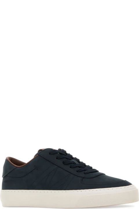 Shoes Sale for Men Moncler Midnight Blue Leather Monclub Sneakers