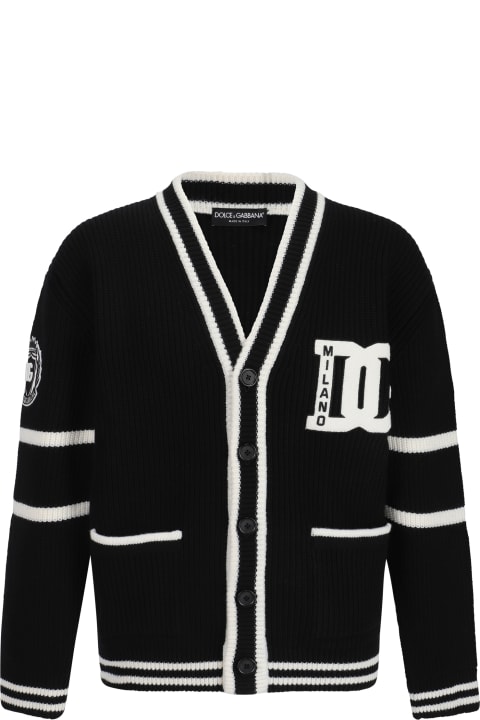 Dolce & Gabbana Sweaters for Men Dolce & Gabbana Dg Logo Embroidered Cardigan