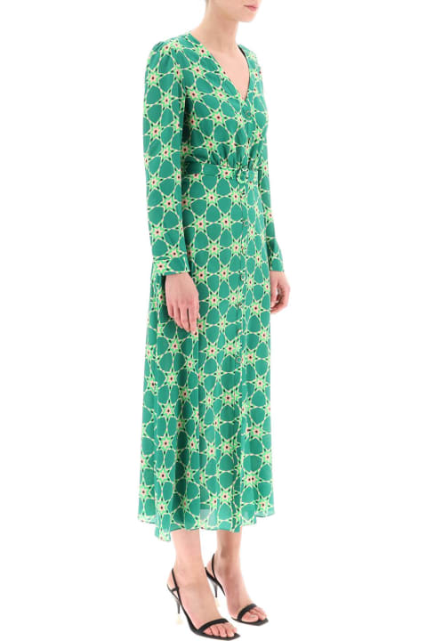 Saloni Clothing for Women Saloni 'lea' Long Shirt Dress In Silk Crepe