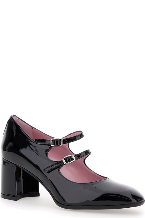 Carel High-Heeled Shoes for Women Carel 'alice' Black Pumps With Double Straps In Patent Leather Woman