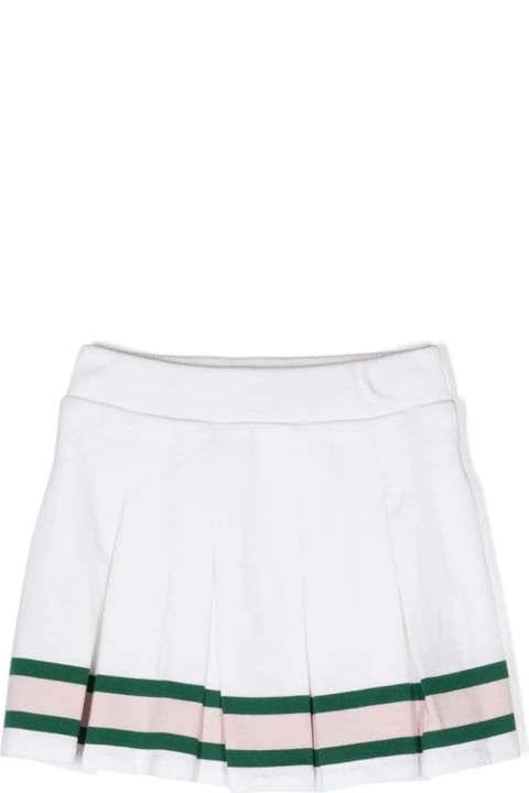 Sale for Kids Ralph Lauren White Pleated Mini Skirt With Striped Pattern