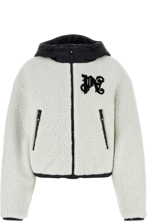 Palm Angels Women Palm Angels White Teddy Fabric Padded Jacket