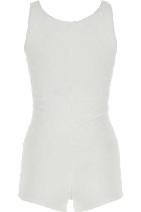 Swimwear for Women Gimaguas White Stretch Nylon Blend Levante Swimsuit