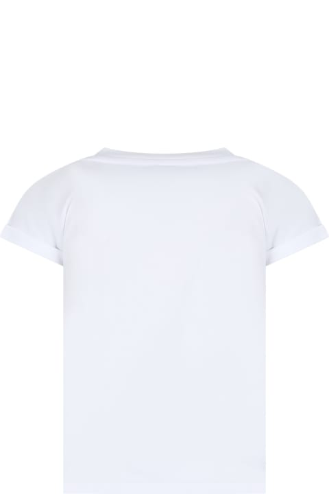 DKNY for Kids DKNY White T-shirt For Girl With Logo