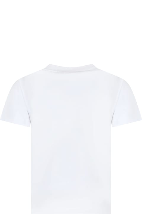 ガールズ Alessandro EnriquezのTシャツ＆ポロシャツ Alessandro Enriquez White T-shirt For Girl With Print Starfish