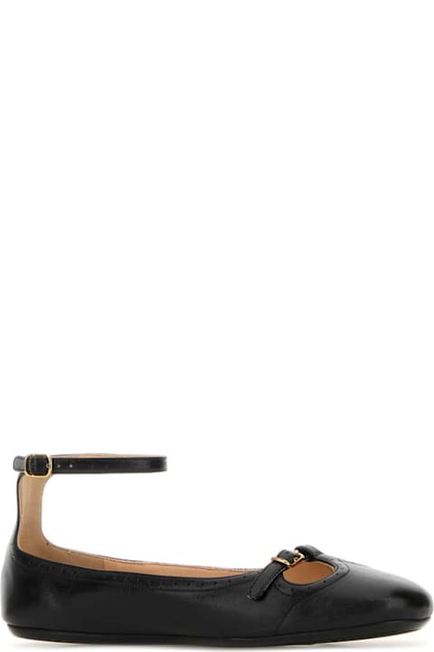 Chloé Black Leather Misty Ballerinas