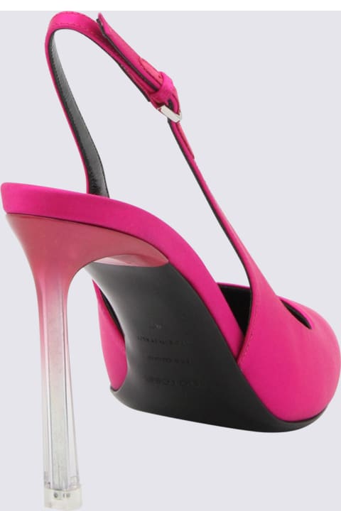 Sergio Rossi High-Heeled Shoes for Women Sergio Rossi Magenta Leather Godiva Slingback Pumps