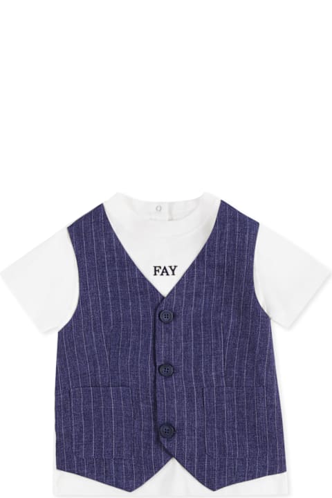 Fay for Kids Fay Blue T-shirt For Baby Boy With Logo