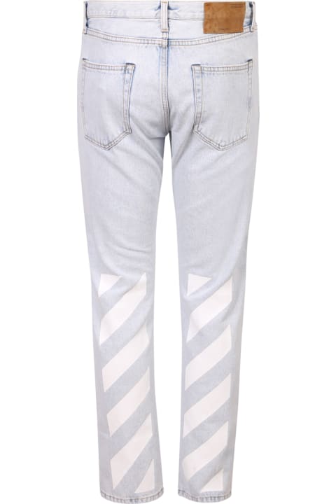 Jeans for Men Off-White Logo Print Slim Jeans