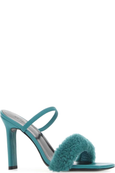 BY FAR for Women BY FAR Turquoise Leather Ada Mules