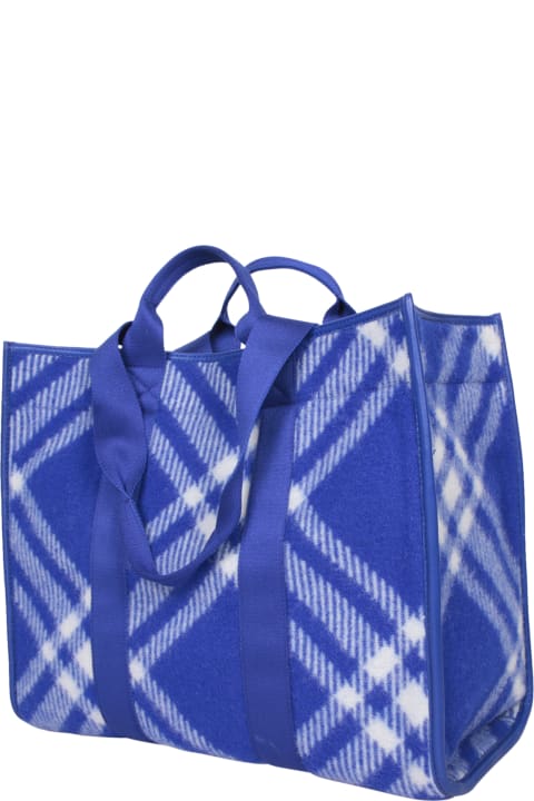 Burberry Bags for Women Burberry Blue Shopper With Check Motif