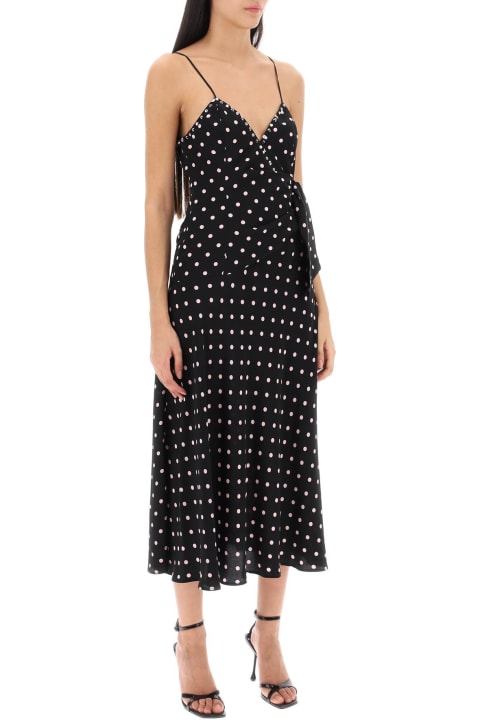 Fashion for Women Alessandra Rich Polka Dot Slip Dress With Studs And Rhinestones