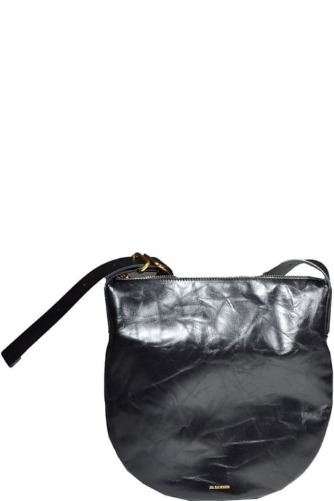 Jil Sander Shoulder Bags for Women Jil Sander Logo Detailed Small Moon Shoulder Bag