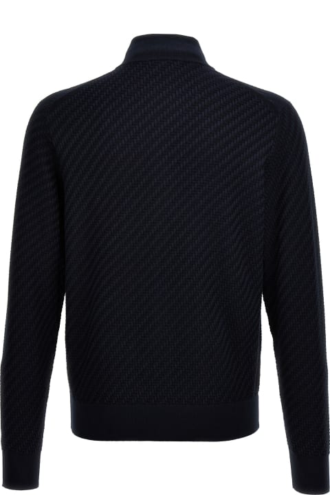 Brioni Sweaters for Men Brioni Braided Knit Cardigan
