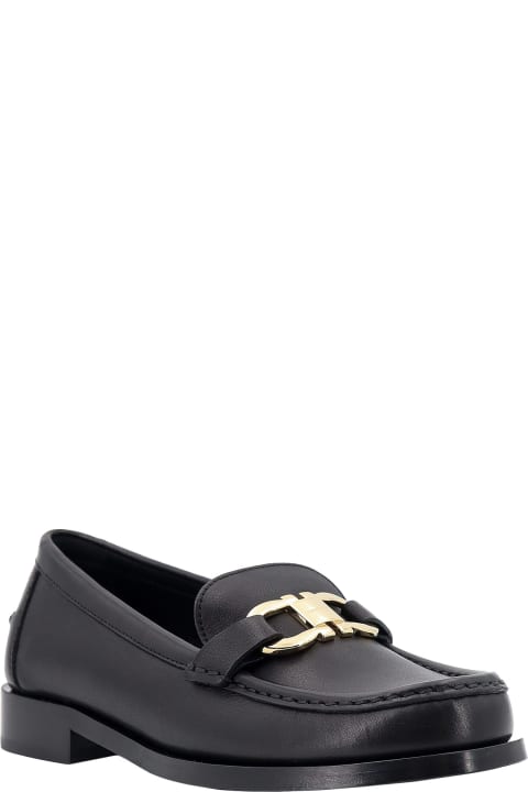 Ferragamo Flat Shoes for Women Ferragamo Leather Loafer With Iconic Gancini Detail