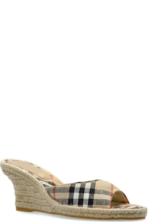 Sale for Women Burberry Checked Mews Espadrille Mules