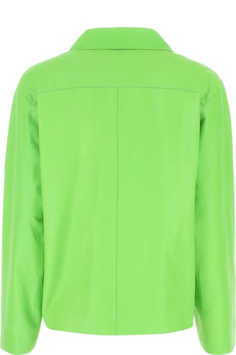 Loewe Coats & Jackets for Women Loewe Fluo Green Leather Shirt