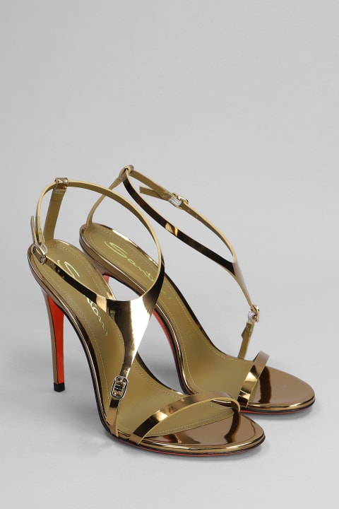Hinata  Sandals In Gold Leather