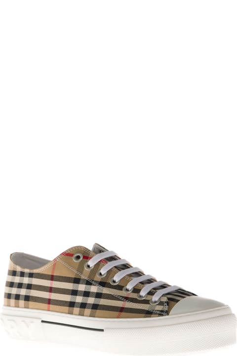 Fashion for Men Burberry Buberry Man's Vintage Check Beige Cotton Sneakers