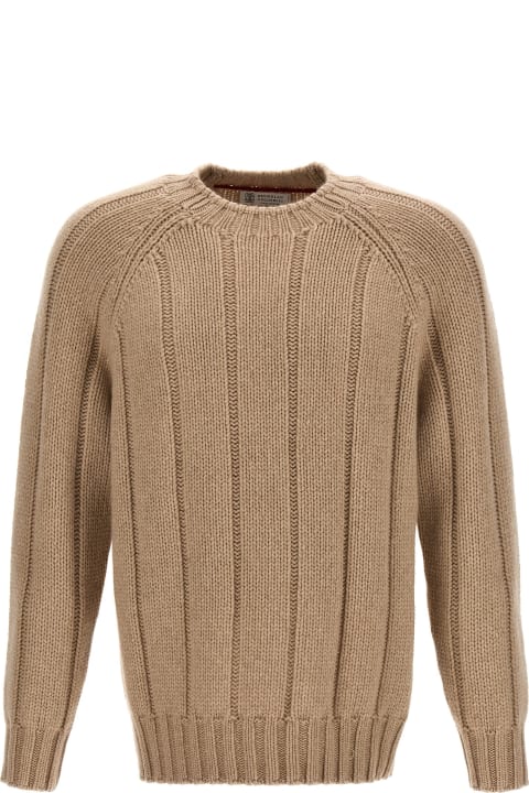 Sweaters for Men Brunello Cucinelli Ribbed Crew Neck Sweater