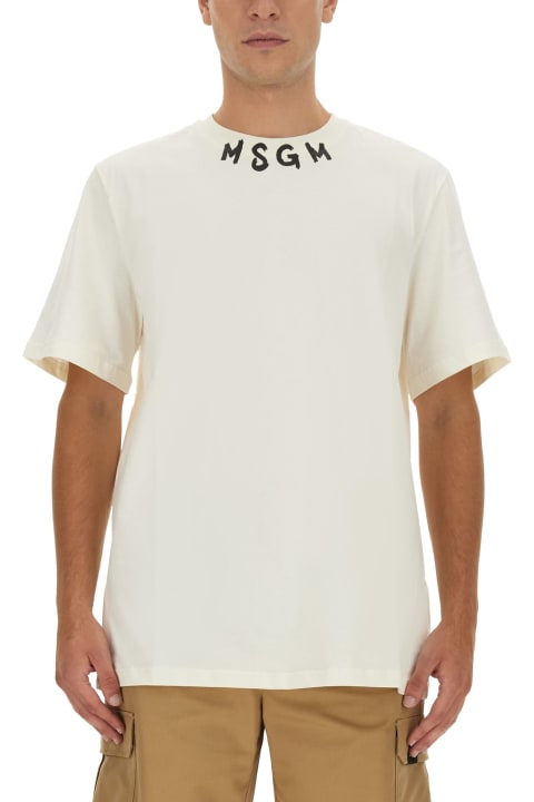 MSGM Topwear for Men MSGM Logo Print T-shirt