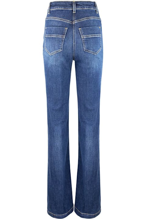 Elisabetta Franchi Jeans for Women Elisabetta Franchi Side Button Placket Bell-bottom Stretch Jeans