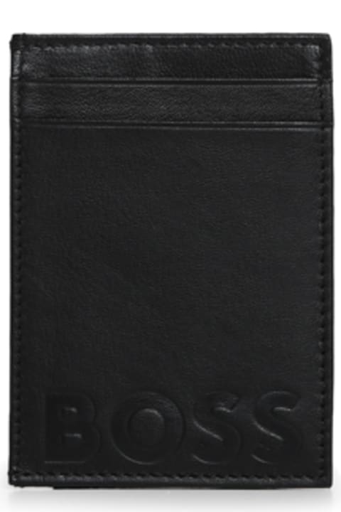 メンズ Hugo Bossの財布 Hugo Boss Calfskin Card Holder