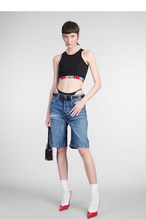 Diesel سراويل طويلة وقصيرة لـ السيدات Diesel De Sire Shorts In Blue Denim