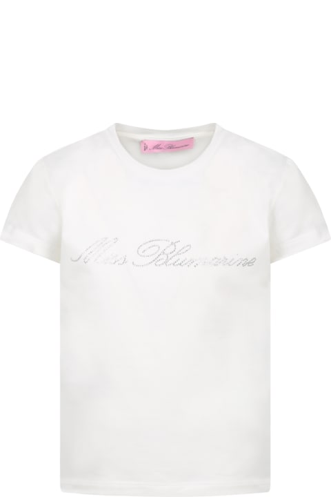Ivory T-shirt For Girl With Logo