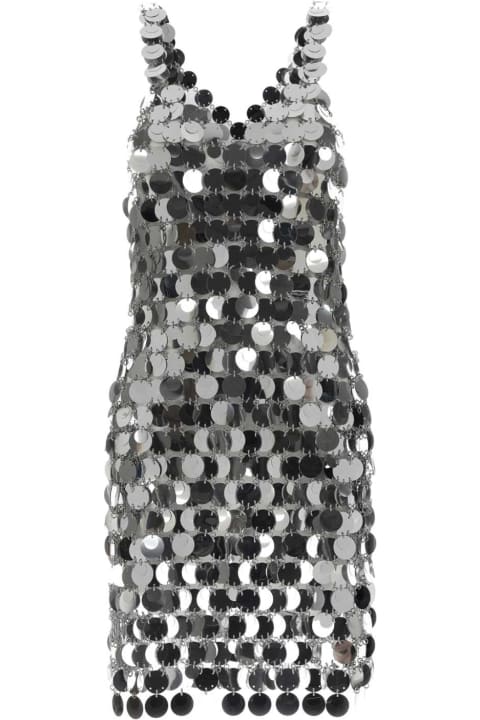 ウィメンズ新着アイテム Paco Rabanne Silver Maxi Sequins Dress