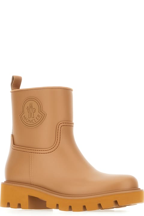 Moncler Boots for Women Moncler Beige Rubber Kickstream Ankle Boots