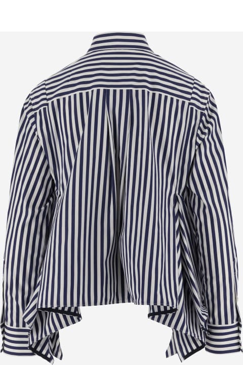 Sacai Topwear for Women Sacai Cotton Shirt With Striped Pattern