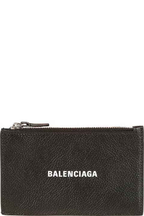 Balenciaga Accessories for Men Balenciaga Top Zip Logo Card Holder