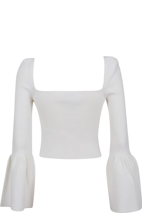 White Ribbed Knit Cardigan