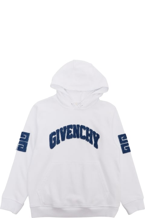 Sweaters & Sweatshirts for Boys Givenchy White Sweater With Embroidered Logo