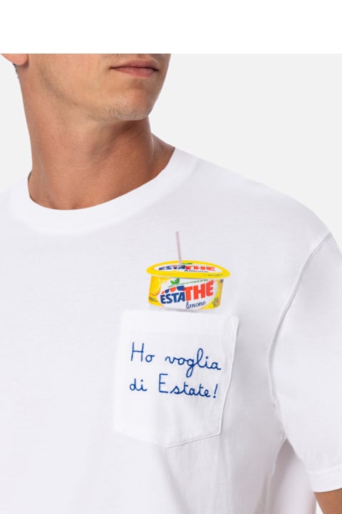 Homeware MC2 Saint Barth Man Cotton T-shirt Austin With Estathé Embroidery | Estathe
 Special Edition